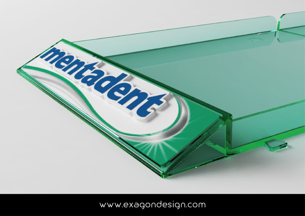 Shelf Tray Mentadent Exagon Design