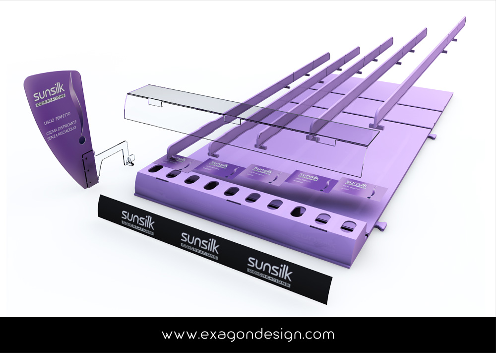 Shelf Tray Sunsilk Unilever Exagon Design