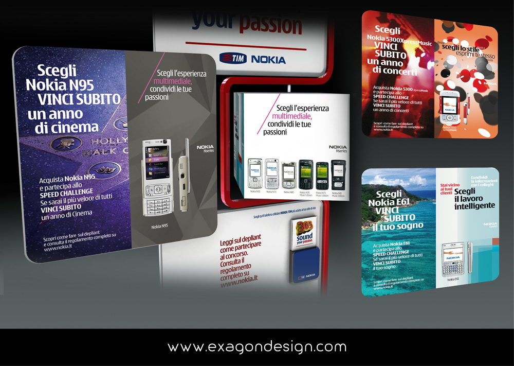 Totem_da_terra_promozionale_TIM_Nokia_Exagon_Design_04